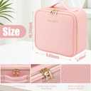 Extrei Gent Makeup Travel Train Case with Mirror LED Light 3 Adjustable Brightness Large Cosmetic Bag Portable Storage Adjustable Partition Waterproof Makeup Brushes Make up Jewelry Gift for Women