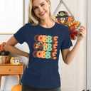 Thanksgiving Day Shirt for Women Gobble Turkey Tshirt Thanksgiving Tee Tops (Blue, XXL)