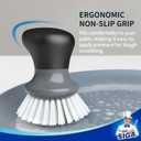 MR.SIGA Dish Scrub Brush, Palm Brush Dish Scrubber with Ergonomic Grip, Kitchen Brushes for Dishes, Gray, Pack of 2