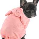 DELIFUR Dog Halloween Pig Costume - Adorable Boston Terrier Pig Hoodie Cosplay for Small & Medium Dogs