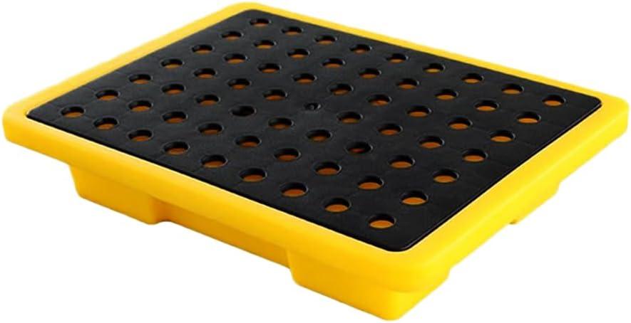 2.6 Gallons Oil Drum Spill Containment Tray, Modular Storage Polyethylen Palette with Drain 19.3"X14"X3.7", Detachable Leakproof Platform for Fill Station Garage