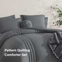 Monbix King Size Comforter Set - 7 Pieces Bed in a Bag King, Grey Bedding Sets with Comforter, All Seasons Comforter Bed Set with Sheets, Pillowcases & Shams
