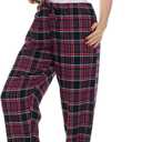Kabento Womens Pajama Pants Plaid Sleep Lounge Pj Bottoms With Pockets, X-Large