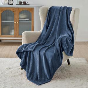 Bedsure Fleece Throw XL Blanket Mineral Blue - 300GSM Soft Lightweight Plush Cozy Blankets for Bed, Sofa, Couch, Travel, Camping, 50x70 inches (Throw XL (50" x 70"))