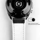 BARTON WATCH BANDS with Integrated quick release spring bars - Hybrid Silicone - Cordura Fabric, Water-Resistant Leather and Silicone Hybrid Watch Bands - Choice of Color & Width (18mm, 20mm, 22mm) (Black Top / White Bottom (Stainless Buckle))