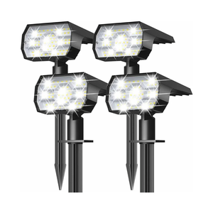 NYMPHY Solar Lights Outdoor Waterproof IP68, 56 LED 3 Lighting Modes Solar Powered Garden Yard Spot Solar Lights for Outside Landscape- 4 Pack (Cool White)