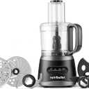 nutribullet NBP50100 Food Processor 450-Watts with 7-Cup Capacity and Stainless Steel Slice, Shred, Chop and Dough Attachments, Black