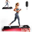 Walking Pad, Treadmill with Incline, 10% Under Desk Treadmill, EAGLOG 2.5HP Portable Treadmills for Home Small Women, Running Machine with Remote Control, 330lbs Capacity (Black)