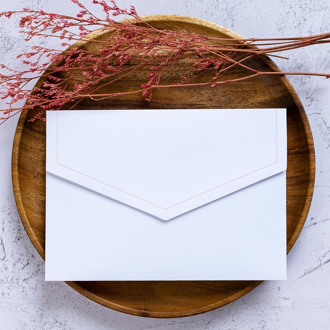 5x7 Envelopes Self Seal 50 Pack for Cards A7 Envelopes for Invitations,Wedding,Greeting Cards (White)