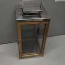 EDZARD Huntsville Wooden Stainless Steel Lantern Height Tea Light Holder with Handle 19.3 in