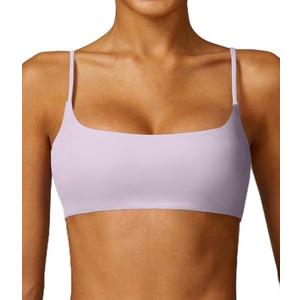 Comper Women's Sports Bra with Thin Straps Stretchy Wire free Workout Bras Lightweight Workouts Bralette with Removable Pads, Small
