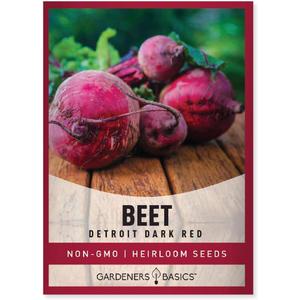 3 x Gardeners Basics, Beet Seeds for Planting Detroit Dark Red 100 Heirloom Non-GMO Beets Plant Seeds for Home Garden Vegetables Makes a Great Gift for Gardeners