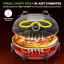 NutriChef Electric Pizza Oven | 1200W Countertop Pizza Maker with Temperature Control & Thermometer | Viewing Window for Precise Cooking | Heats up to 800F | Easy to Clean Non-Stick Coating (Black), 13.38" x 12.99" x 6.49"