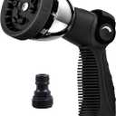 Garden Hose Nozzle Spray Nozzle,10 Hose Metal Duty Watering Patterns Thumb Control On Off Valve, High Pressure Nozzle Sprayer for Watering Plants, Car Wash,Cleaning,Showering Pets