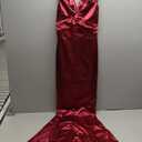 MUXXN 50s Dresses for Women Vintage Sleeveless V Neck Bodycon Maroon Cocktail Evening Maxi Long Dress Burgundy S