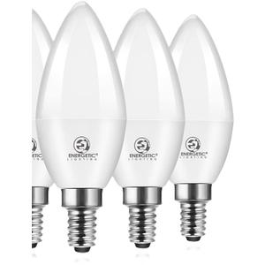 Energetic E12 LED Candelabra Light Bulbs 5.5W (60 Watt Equivalent), Daylight 5000K, 600LM Chandelier Light Bulbs, B11 Candle Bulbs for Ceiling Fan, RA 80 Recessed Can Light, Non-Dimmable, Pack of 3