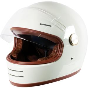 DOT Retro Vintage Full Face Motorcycle Helmet Classic Design for Men Women Lightweight Windproof Vent Cafe Racer & Cruiser Riding, Highway Commute, Touring (Large, Off-White)