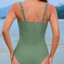 TASHEHE Women's One Piece Swimsuit Sexy Push Up Underwire Bathing Suit Ruched High Waisted Tummy Control Swimwear