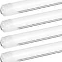JESLED Dual Row High output R17D LED Bulbs 8FT 72W Frosted | Double Ended Power | Ballast Bypass | 4-Pack