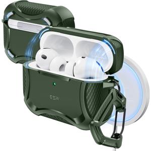 ESR for AirPods Pro 3 Case (2025), Compatible with Airpods Pro 3rd Generation (USB-C Cable), Magnetic Lid, MagSafe Ready, Powerful Drop Protection, Cyber Series, Green