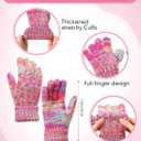 Geyoga 3 Pcs Kids Winter Hat Gloves Scarf Set for Age 2-8 Yrs Boys Girls Winter Toddler Warm Fleece Lined Hat Scarf Gloves (Rainbow Mix)