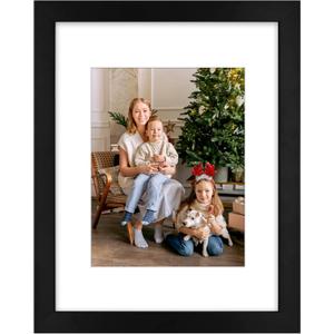 Golden State Art 11x14 Photo Wood Frame with Mat for 8x10 Picture BLACK
