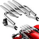 PBYMT Detachable Luggage Rack Compatible for Harley Touring, Stealth Luggage Rack Compatible with Harley Davidson Street Glide Road Glide Road King Electra Glide Ultra Limited 2009-2024 (Chrome)