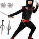 Morph Kids Ninja Costume - Boys Ninja Outfit with Mask for Dress Up, Role Play, Halloween, and Themed Parties
 S