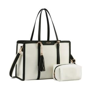 LOVEVOOK Laptop Tote Bag for Women,Canvas Work Bag, Waterproof Business Teacher Bag,Large Computer Handbag Purse Briefcase,Office Gifts for Women