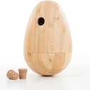 LOOBANI Bamboo Treat Dispenser Wobble Toys Enrichment Puzzle Food Dispenser Ball Toy IQ Training for Small Medium Dog