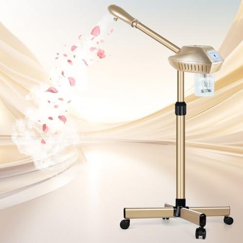 Facial Steamer, Face Steamer with More Steam for Deep Cleansing and Hydration, Adjustable Height and Angle, Estheticians Steamer with Time Setting, Facial Humidifier for Spa, Salon and Home Use