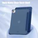 Wenlaty for iPad Pro 11 Inch Case (M5/M4) 2025/2024 6th/5th Generation, Super Slim & Lightweight Trifold Stand Protective Case with Clear Matte Hard PC Back and TPU Cover, Auto Sleep/Wake, Sea Blue