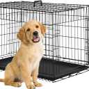 BestPet 24 Inch Dog Crates for Small Dogs Folding Metal Wire Crates Dog Kennels Outdoor and Indoor Pet Dog Cage Crate with Double-Door,Divider Panel, Removable Tray,Black