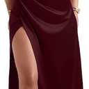 Memoriesea Women's Elegant Off Shoulder High Split Bodycon Evening Wedding Maxi Dress, Large