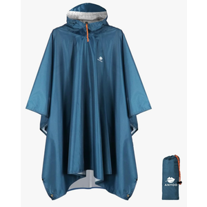 ANYOO Hooded Rain Poncho for Adults Waterproof Lightweight Rain Coat for Men Women Reusable Rain Jacket for Emergency Outdoor