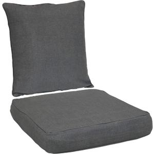 Sunnydaze 2-Piece Indoor/Outdoor Back and Seat Cushion Set for Deep Seating Patio Chair - Gray, 2 Count
