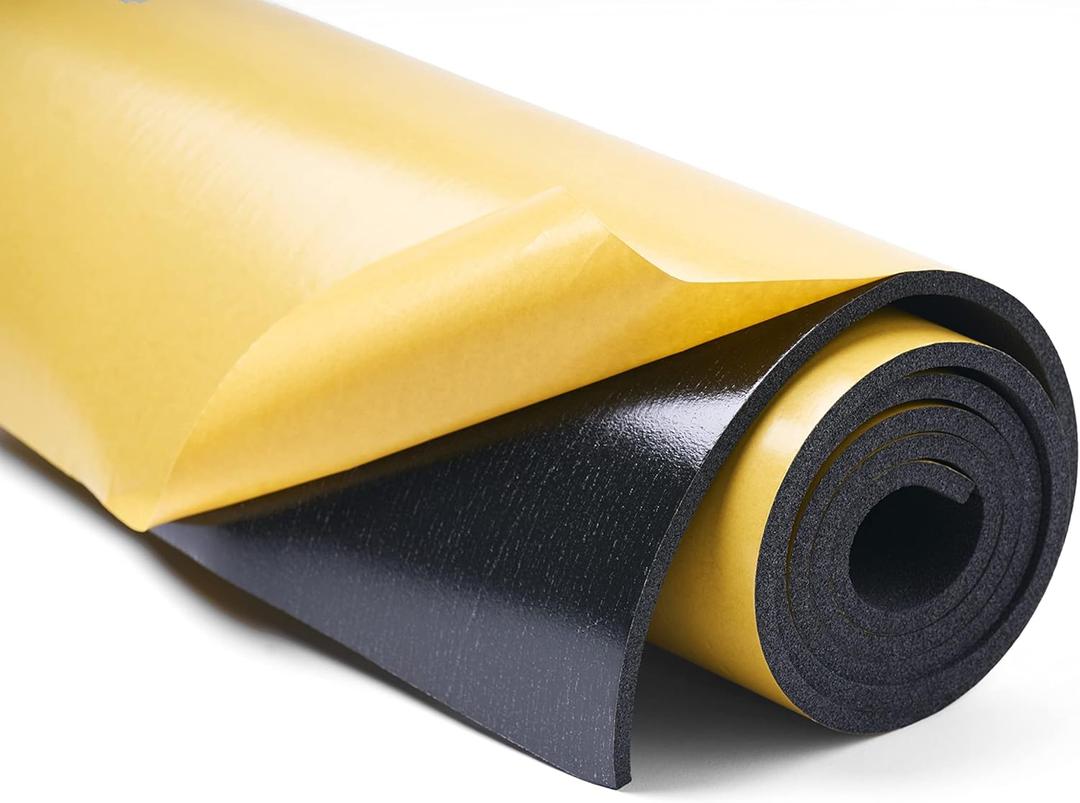 by Big UGGLY XLarge Black Closed Cell Foam Rubber with Peel and Stick Adhesive, 72" x 17" x 1/4"