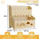 Solid Wood 2-Tier Kids Toy Storage Organizer, Kids Bookshelfs,Montessori Bookshelf Large Stuffed Animal Storage Bin Toddler Playroom Toy Box, Suitable for Kids Rooms, Nursery, Toddler Book Rack