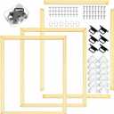 DoubleFill 3 Pack 12x16 Inch DIY Canvas Stretcher Bars Canvas Frame Wood Frames Kit Easy to Assemble for Prints, Posters, Oil Painting, Painting, Embroidery Stitch and Needlepoint Arts