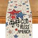 Independence Day Table Runner 4th of July Patriotic Memorial Day Decorations 13x71 Inch 250 Anniversary USA Merchandise Supplies Indoor Outdoor for Home Party Kitchen Decor A20