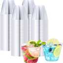 100 Pack 9 oz Clear Plastic Cups, Plastic Wine Cups for Cocktail Party, Polystyrene Hard Cup with Higher Heat Resistance