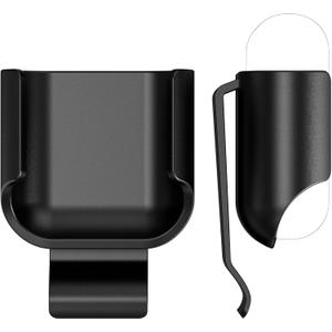 Geekria 2 Pack Earbuds Case Ultra-Light Belt Clip Pocket Holder, Compatible with Apple AirPods 2 True Wireless Earbuds, Charging Port Accessible (Black)