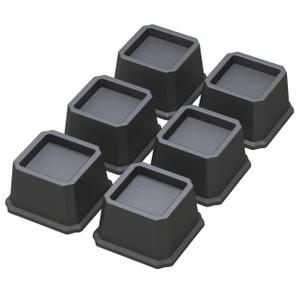 Bed Risers 2 Inch Heavy Duty Bed Elevators, Set of 6 Lifts Up 2000 lbs Furniture Riser for Sofa and Table, Black