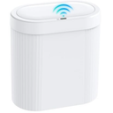 jinligogo 5 Gallon Bathroom Trash Can with Lid, Automatic Motion Sensor White Trash Can, Touchless Slim Waterproof Garbage Bin for Kitchen, Bedroom, Office, and Bathroom