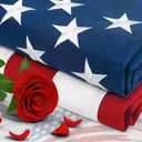 3x5 American Flag Outdoor Heavy Duty, Wear Resistant Double Layer Nylon America Flags for Outside, Tear Proof American Flag 3x5FT Edges are Reinforced with Four Rows of Stitching, Embroidered Stars and Stripes Well Made, US Flag with Sturdy Brass Grommets