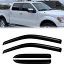 Window Rain Guards Compatible 2004-2014 Ford F150 SuperCab Extended Cab 4PC Side Wind Deflector Visors Shade Vent w/ 2 Half-Size Rear Doors & 2 Full-Size Front Doors