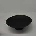 KIVY Concrete Fruit Bowl for Kitchen Counter - Large Decorative Bowl for Home Decor - Modern Key Bowl for Entryway Table - Pedestal Bowl - Fruit Basket for Home Decor - Black Fruit Bowl Decor Black