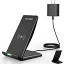Wireless Charger Stand, 15W Fast Phone Wireless Charging Stand Station with 20W USB C Brick for Samsung W26/S25 Ultra/S24+/S23/S22+/S21, iPhone Air/17 Pro Max/16/15/14/13/12 with SleepFriendly Light
