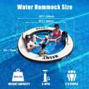 AWSUM Water Hammock, Inflatable Round Floating Ring with Breathable Mesh Heavy-Duty Circle Float for Adults Pool Lake River Beach Relaxation Island Platform Dock