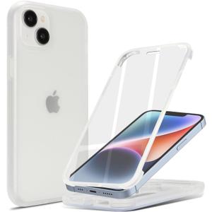 for iPhone 13 mini Case with Built-in Screen Protector & Full Body Protective,for Apple iPhone 13 mini Phone Cases for Men Women Girl-White